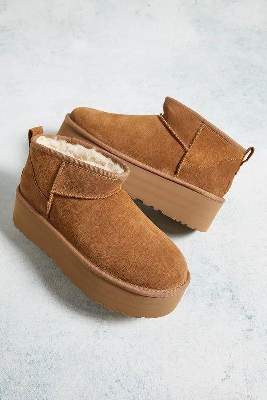 UGG Chestnut Classic Ultra-Mini Platform Boots (UK size)