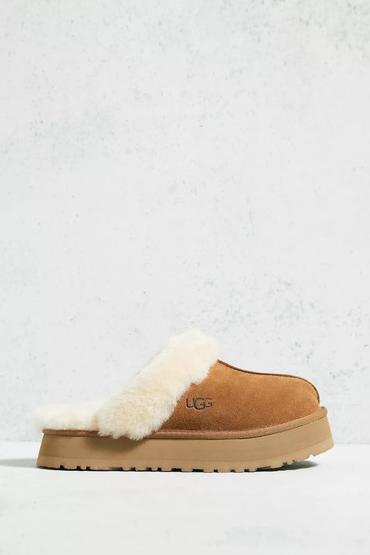 UGG Chestnut Disquette Platform Slippers (UK size)